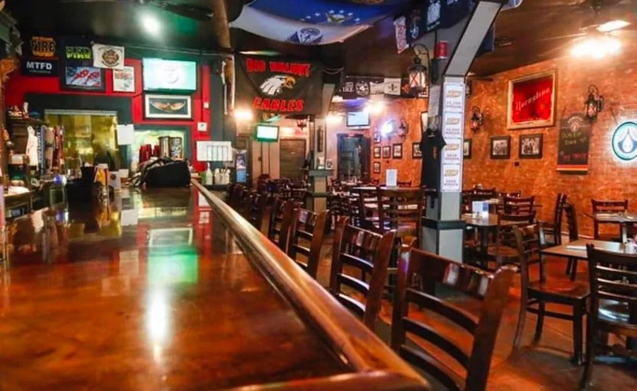 Inside The Original Firehouse Tavern bar and dining room